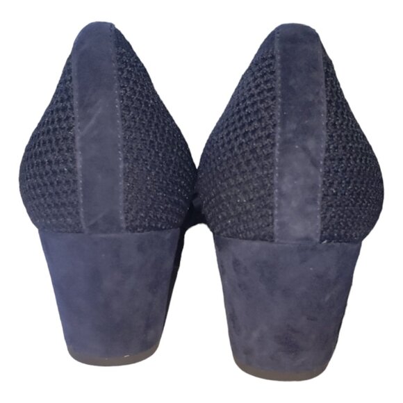 Sh121 Eileen Fisher Navy Blue Mesh Pumps Size 10 - Picture 8 of 11